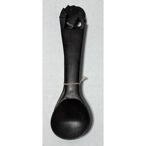 Hand Carved Wooden Elephant Serving Salad Spoon &‎ Fork 12" Set Dark Brown